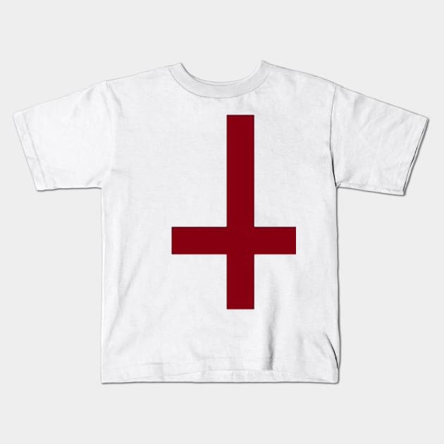 Upside Down Cross Kids T-Shirt by CelestialTees